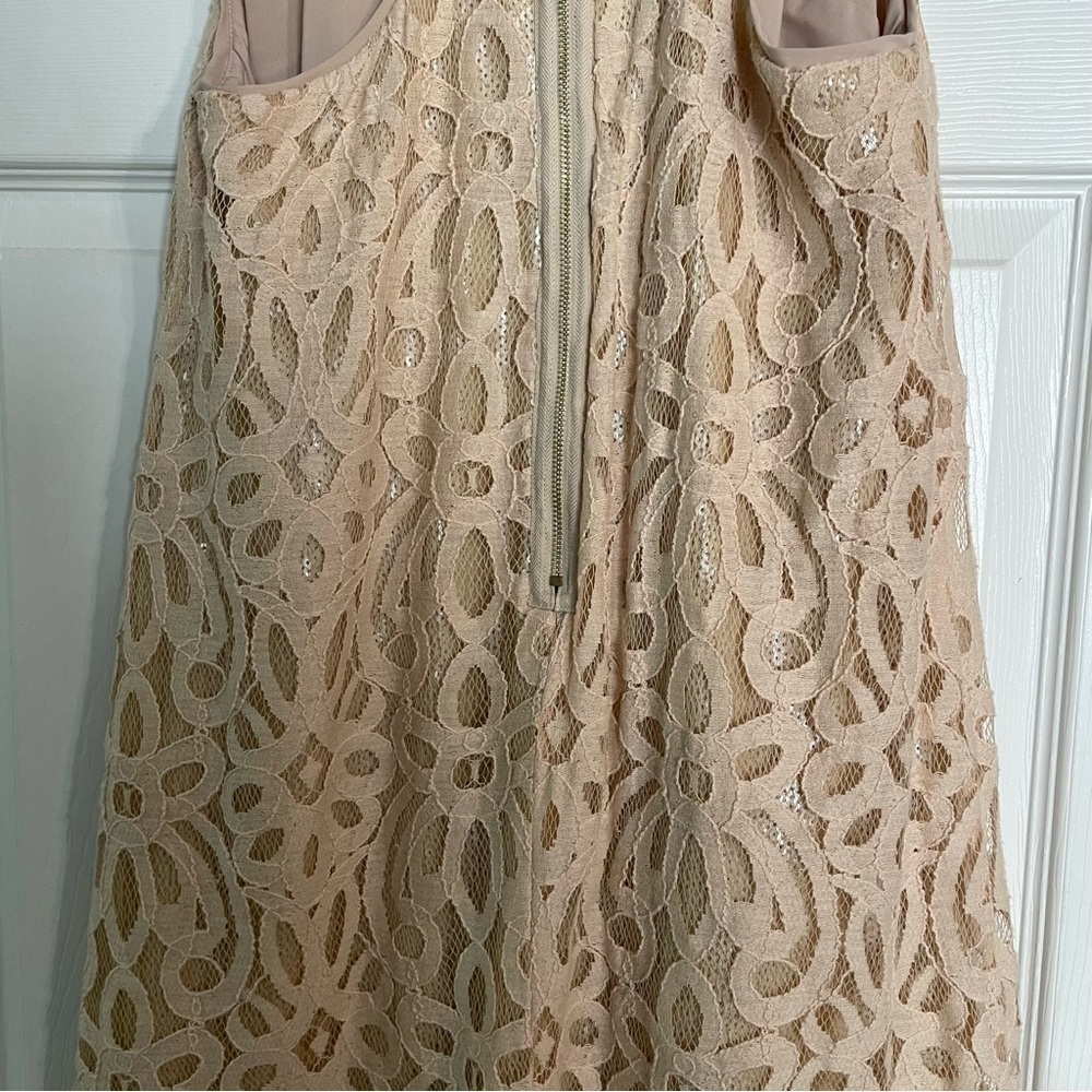 Ali Ro Gold Lace Designer Racer Back Dress - Picture 9 of 10